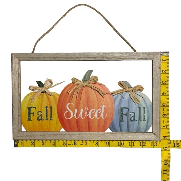 Modern Farmhouse Wall Hanging Fall Autumn Halloween Thanksgiving Decor 14 x 8 in - Picture 4 of 14